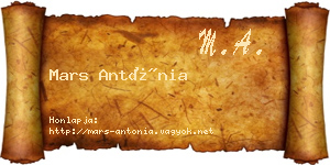 Mars Antónia névjegykártya